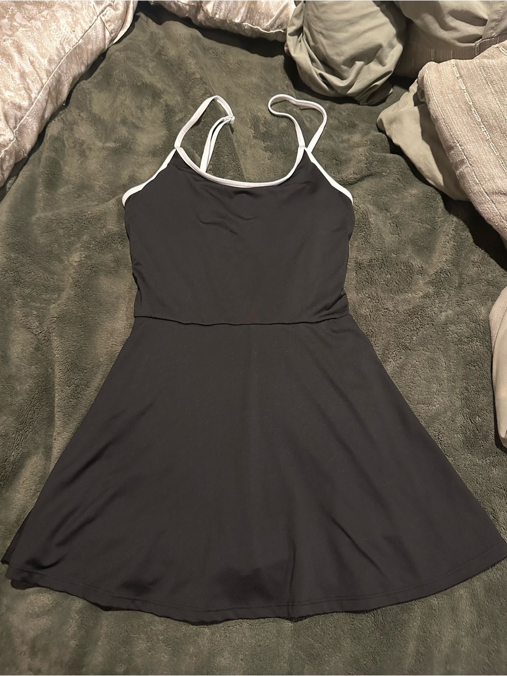 Women's Black Athletic Dress with White Trim